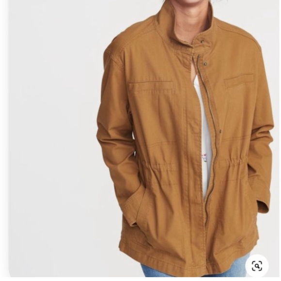 Old Navy Scout Jacket Women’s Sz 4X Tan Utility Canvas Chore Field Winter Fall - Picture 1 of 9